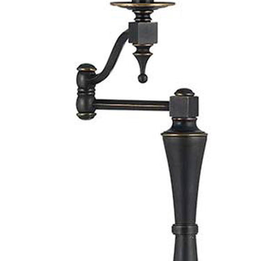 Swing Arm Floor Lamp With Brown Square Shade